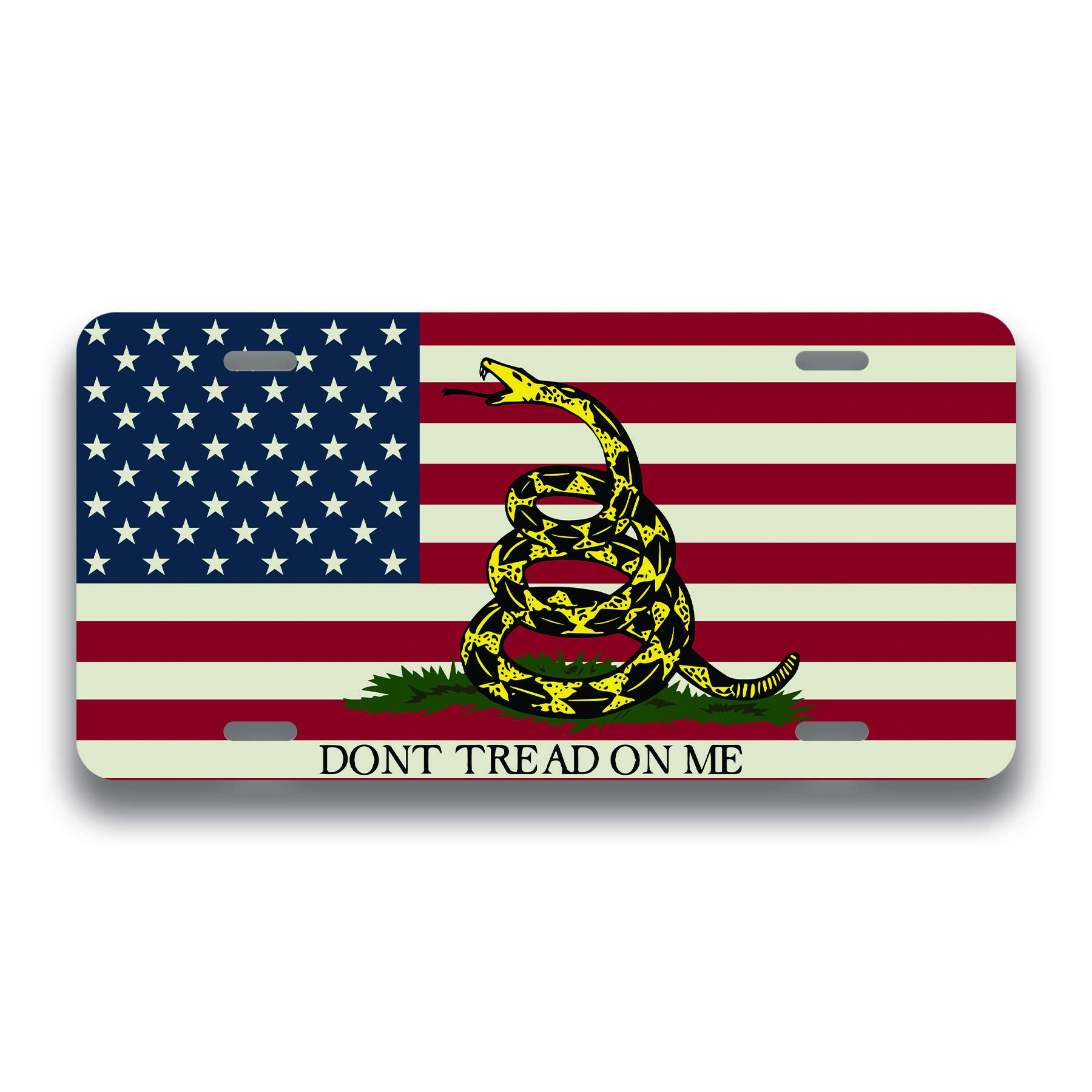 Don't Tread On Me Flag License Plate Patriotic License Plate Front