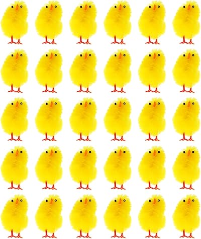 REDS TAR Pack 30 Fluffy Yellow Easter Chicks - 2.5cm Mini Chick Decor