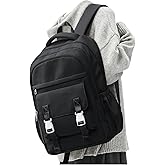 Lendolk School Backpack For Women Men College Backpack With Lots Of Pockets Cute BookBag Casual Daypack Backpacks For Teens Girls Boys Waterproof(Black)