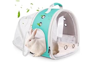 LAIRIES Back Expandable Backpack for Small Animals, Portable Travel Bag Breathable Pet Carrier Cages for Bunny, Guinea Pig, Bearded Dragon, Lizard, Rabbit, Squirrel, Tortoise, Kitten, Sugar Glider