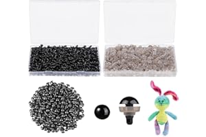 Vanblue 800PCS 9mm Safety Eyes for Crocheting with Washers Black Plastic Safety Eyes for Amigurumi Crochet Eyes Amigurumi Eyes for Crochet Animals Stuffed Animals Teddy Bear Crochet Toy