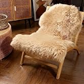IRIWOOL Premium Genuine Fur Sheepskin Rug Real Australia Sheepskin Natural Luxury Fluffy Lambskin Fur Area Rug Seat Covers fo