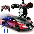 VillaCool Remote Control Car for 4 5 6 7 8-13 Year Old Kids, Exciting Transform Robot RC Car with One-Button Deformation & 360 Speed Drifting, New Year Birthday for Boys/Girls (Red)