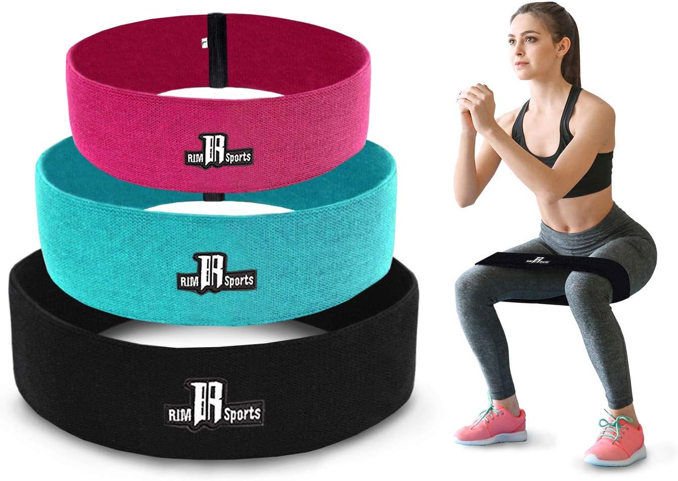 RIMSports Resistance Bands Best Exercise Bands for Booty - Ideal for Resistance Bands for Legs and Butt - Premium Workout Bands for Hips & Glutes Exercises