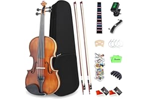 Oneder Premium 3/4 Violin Set for Adults Performance - Vintage Fiddle for Beginners with Hard Case, Bow, Shoulder Rest, Rosin, Tuner, Extra Bridge Strings