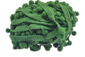 MONIDOOR Pom Pom Trim 8 Yards 8mm Ball Fringe Trim for Sewing Accessory Decoration DIY Crafts (Dark Green, 8mm 180835)