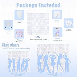 White Shimmer Wall Backdrop for Party 36 Panels