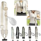 Rtickuio Phone Strap with Zippered Pouch, Waterproof Nylon CutePhone Lanyard Crossbody Wrist Strap, Suitable for Mobile Phone Wallet