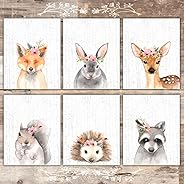 Woodland Animals Nursery Wall Art Prints (Set of 6) - Unframed - 8x10s