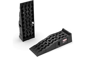 TOWKING Car Ramps for Oil Changes and Lift, High Profile, 2pcs, Black, PP Material, 13000 lbs Capacity, 7" Lift Height