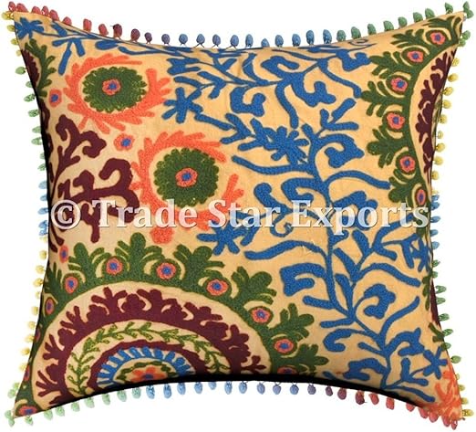 Amazon Com Suzani Cushion Cover Square Pillow Case 24x24 Euro