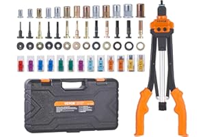 VEVOR Rivet Nut Tool, 16 inch Rivnut Tool Kit with 13PCS Metric and SAE Mandrels, 186PCS Rivet Nuts, Semi-auto Retraction, M3, M4, M5, M6, M8, M10, M12, 1/4-20, 5/16-18, 3/8-16, 1/2-13, 8-32, 10-24