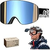 Whale Magnetic Flip-up Ski goggles, eyewear-style goggles For Men, Women And teenagers - 100% UV Protection