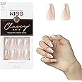 KISS Classy Nails, Press-On Nails, Nail glue included, 'The BOSS', Silver, Medium Size, Coffin Shape, Includes 28 Nails, 2g Glue, 1 Manicure Stick, 1 Mini file
