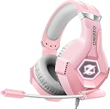 Ozeino Gaming Headset with Microphone Pink 50mm Drivers 3D Surround PS5 PS4