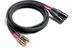 RCA Male to XLR Male Unbalanced Audio Cable, 4 Feet 2 Pack Shielded Audio Cord