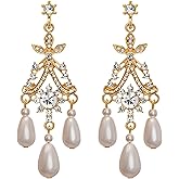 Black Dangle Earrings Vintage Boho Drop Earrings for Women,Black Dangling Earrings Trendy Baroque Earring Bohemian Earring PearlTeardrop Chandelier Tassel Prom Party Jewelry Gifts