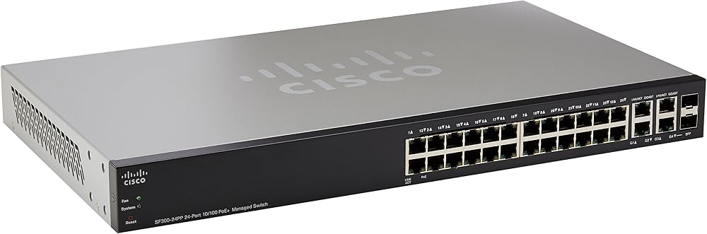 Cisco SF300-24PP 24-Port 10/100 PoE+ Managed Switch SF300-24PP-K9 Black