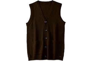 ZHILI Men's Sweater Vest V-Neck Sleeveless Knitted Cardigan DXL Big and Tall Vest