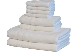 Mosobam Luxury Turkish 8pc Towel Set 30X58 16X30 13X13 White 700 GSM Bamboo Viscose & Aegean Turkish Combed Cotton