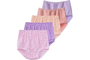 5pcs Plus Size Senior Women Underwear Comfortable Soft Briefs Breathable Loose Panties for Older Women