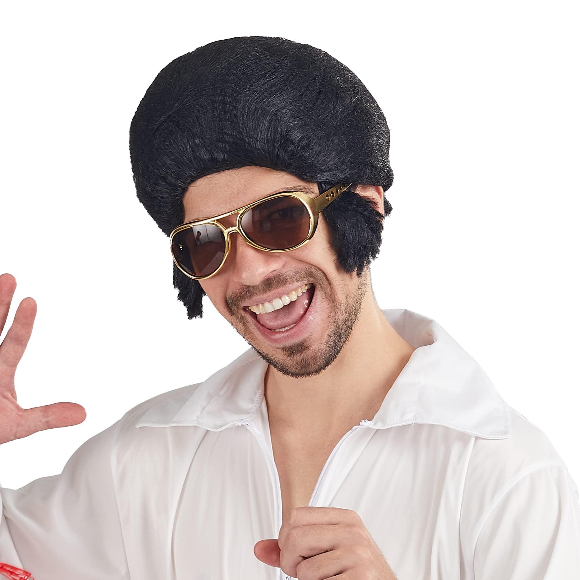 Spooktacular Creations Gold Sunglasses Disco Glasses, 50’s 60’s 70's Glasses for Halloween Party Costume Rockstar Accessories, Gold Celebrity Sunglasses for women and men