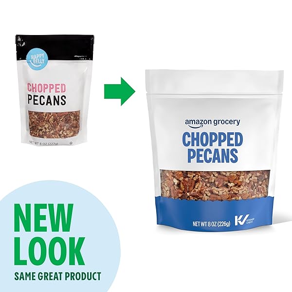 AMAZON GROCERY, CHOPPED PECANS, 8 OZ (PREVIOUSLY HAPPY BELLY, PACKAGING MAY VARY)