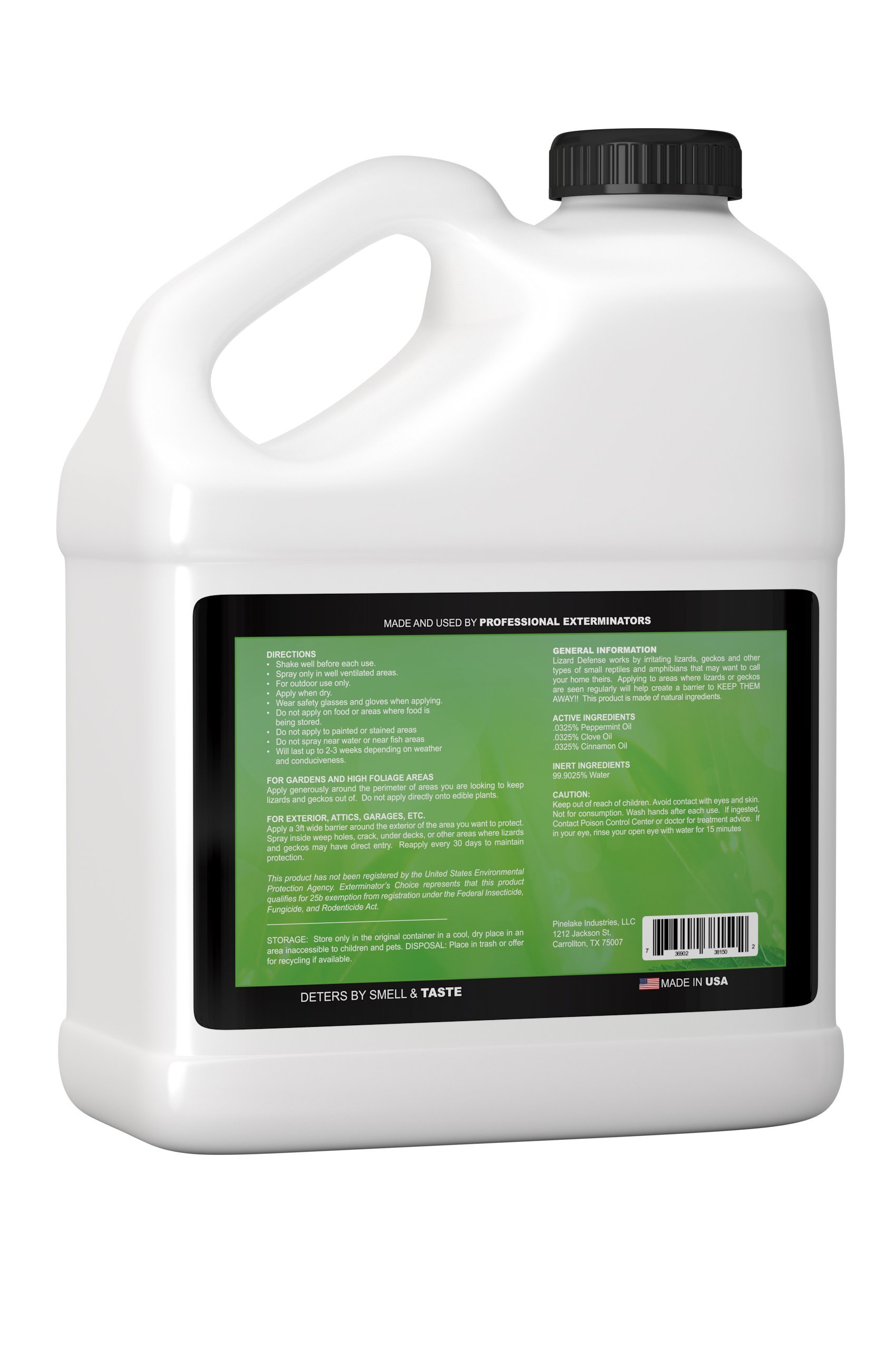 Lizard Defense One Gallon (128 oz) Natural Repellent and Deterrent for