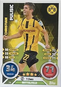 CHRISTIAN PULISIC **REAL** Rookie Card. 2016 Topps Bundesliga Card
