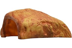 JIHAQUA Reptile Rock Hide Cave Hiding Place for Reptiles, Snake Cave and Hides for Snake, Ball Python, Geckos Reptiles (Medium)