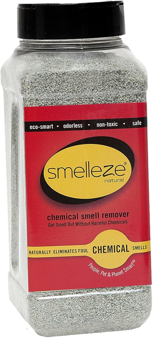 Amazon Com Smelleze Natural Chemical Odor Remover Powder 2 Lb Bottle Ideal For Indoor Carpet Furniture Other Chemical Odors Spills Home Kitchen