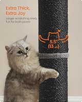 Feandrea Cat Scratching Post 85 cm Tall Sisal Post with Built-in Bell Ink Black view 3