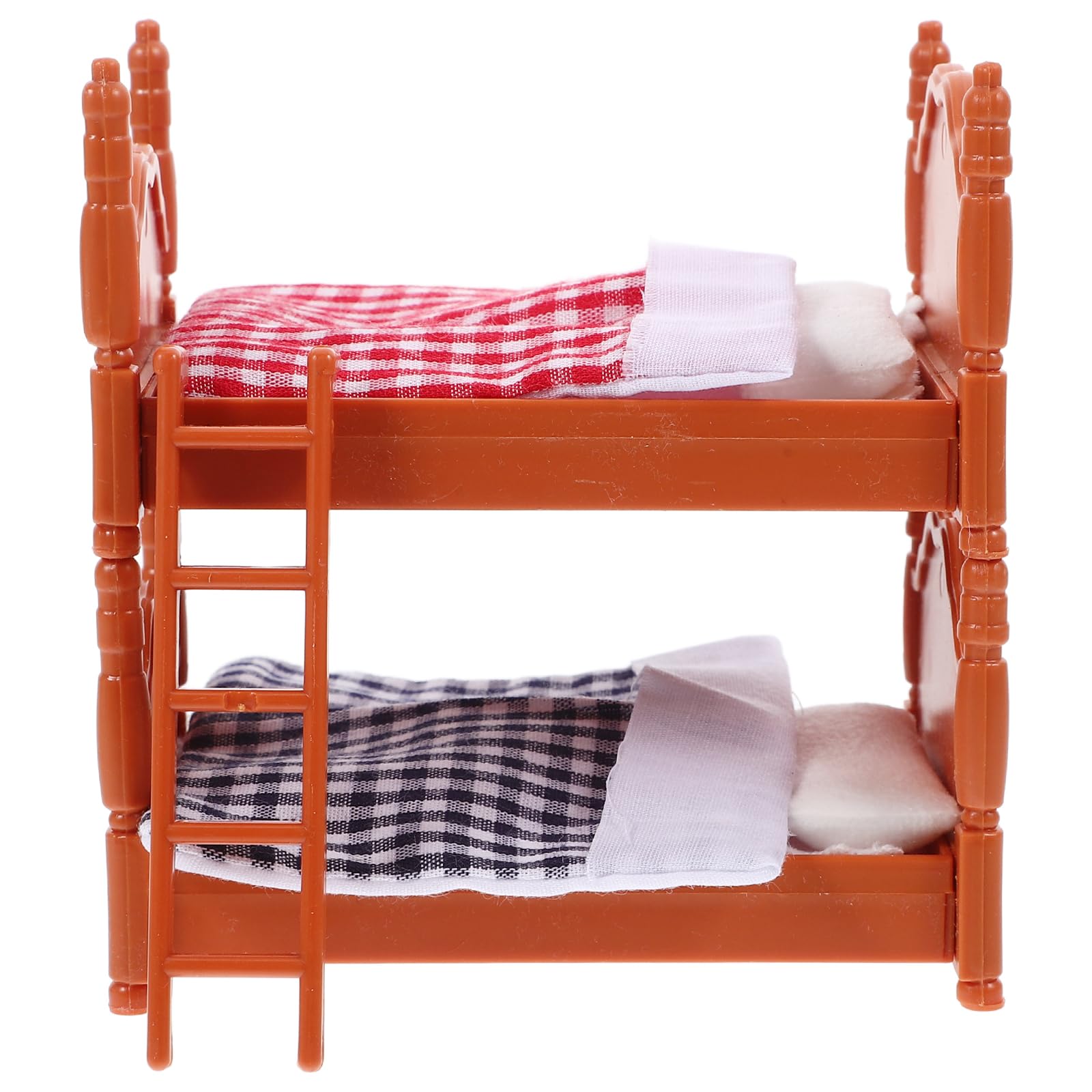 ifundom Doll Bunk Bed 1:12 Wooden Dollhouse Furniture Miniature Bunk Bed Set for Doll House Decor