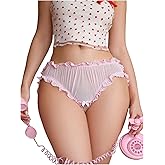 SOLY HUX Women's Ruffle Panties Cut Out Frill Trim Layered Briefs Underwear