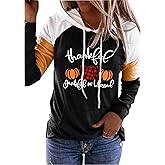 Thankful Grateful Blessed Thanksgiving Sweatshirt for Women Plaid Pumpkin Hoodie Graphic Shirt Fall Long Sleeve Tops