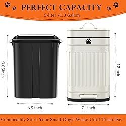 Kopuncare Dog Poop Trash Can Outside, 5L/1.3Gal