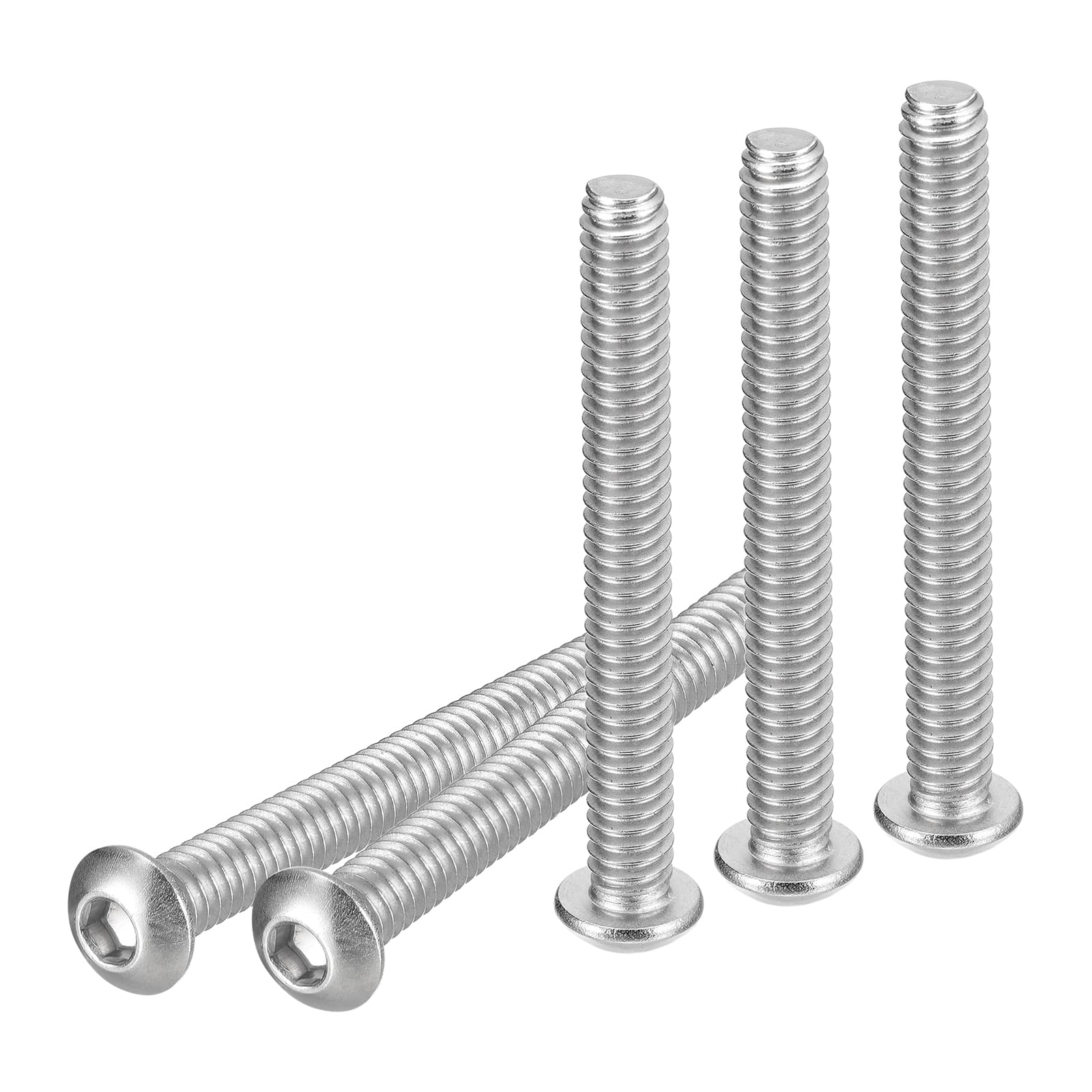 DTGN 1/4-20x2-1/4" Button Head Socket Cap Screws - 10Pack - Good for Machine - 304 Stainless Steel 18/8 - Hex Drive Full Thread UNC Fasteners — image 1