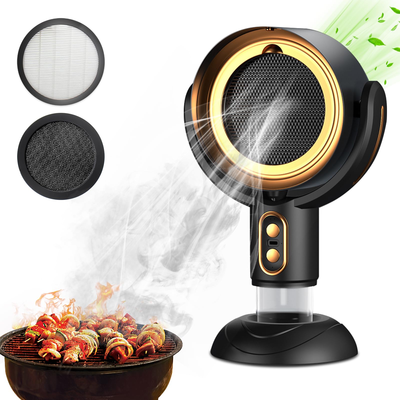 Photo 1 of Portable Range Hood, USB Desktop Exhaust Fan with 2 Speed, Removable and Washable Filter,Wireless Desktop Kitchen Range Hood for Indoor BBQ,Hot Pot,Large Oil Collection Cup,Extractor Hood