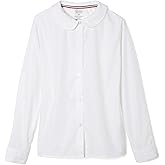 French Toast Girls Long Sleeve Woven Shirt with Peter Pan Collar (Standard & Plus)