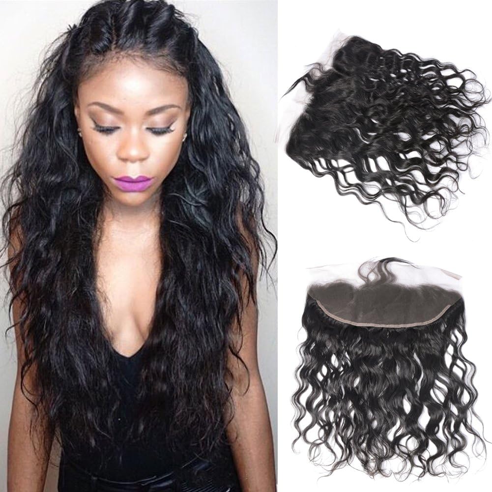 Brazilian Water Wave Lace Frontal 1pc 18 inch Brazilian Virgin Hair Ear to Ear frontal Closue With Baby Hair GEM Beauty Hair Company