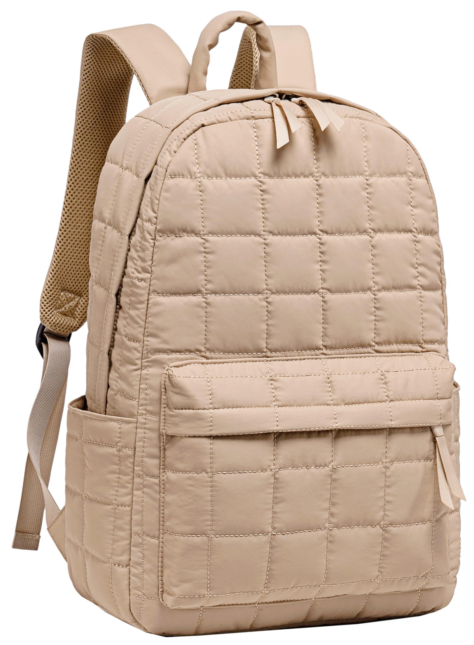 Photo 1 of BTOOP Travel Backpack for Women Work Backpack Quilted College Backpacks for School Fit 15.6 Inch Laptop(Quilting-Khaki)