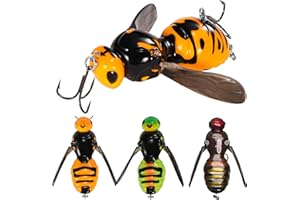 FONMANG Fishing Lures, 3-Piece Topwater Lures for Bass, Walleye, and Pike, 2025 New Wasp-Style Top Water Crawler for Freshwater & Saltwater Fishing, 2.6in, 15g