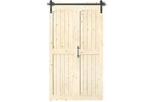 COAST SEQUOIA INC Coast Sequoia Assembled Arch Top 30in./36in./48in. x 84in. Knotty Pine Wood Unfinished Bi-Fold Door with Hardware Kit (Unfinished, 48in. x 84in.)