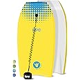 BPS New Zealand ‘Shaka’ Body Board for All Wave Conditions - Lightweight with EPS Core, HDPE Slick Bottom, Body Boards for Beach with Wrist Leash and Plug for Kids and Adults