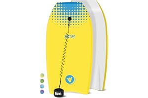 BPS New Zealand ‘Shaka’ Body Board for All Wave Conditions - Lightweight with EPS Core, HDPE Slick Bottom, Body Boards for Beach with Wrist Leash and Plug for Kids and Adults - All Skill Levels