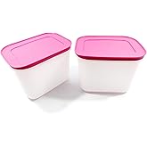 Tupperware Freezer Mate Plastic Container for Fridge and Freezer, 1.1 LTR (Set of 2) with Free Handkerchief