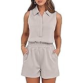ANRABESS Romper for Womens 2026 Summer Dressy Casual Sleeveless V Neck One Piece Short Jumpsuit Lounge Travel Outfits Clothes