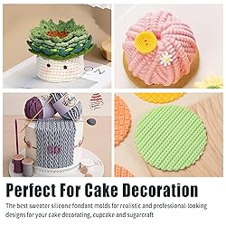 KALAIEN Sweater Texture Fondant Impression Mats