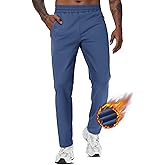 TACVASEN Men's Warm Sweatpants Winter Fleece Lined Water Resistant Pants Straight Leg with Zipper Pockets for Running
