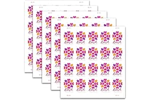 Generic 100PCS Forever Stamps Heart Blossom USPS First- Class Postage Stamp (20PCS/Book)